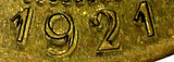 ALGERIA Pattern Essai Brass 1921 10 Centimes Double Date NGC MS64 RARE KM# TnA8