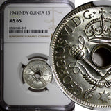 New Guinea George VI Silver 1945 1 Shilling NGC MS65 BETTER DATE KM# 8 (015)