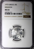 Greece Aluminium 1973 20 Lepta 1 Year Type NGC MS64 KM# 105 (014)