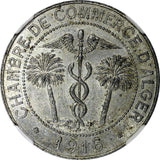 ALGERIA 1916 10 Centimes Chamber of Commerce NGC MS62 Lec-135 KM# TnA5 (21)