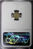 PERU Silver 1846 LIMA 1/4 Real NGC MS62 Light Toned  KM# 143.1 (009)
