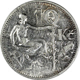 Czechoslovakia Silver 1930 10 Korun 30 mm KM# 15 (19 690)