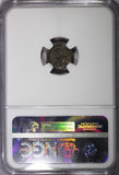 PERU Silver 1833 LIMA 1/4 Real NGC MS62 Rainbow Toned 1 GRADED HIGHER KM143.1(1)