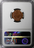 Peru Bronze 1939 1 Centavo Straight NGC MS63 RB KM# 208.2 Thick planchet RED!