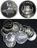 Iceland 1999 1 Krona Magnetic UNC /BU 21.5mm KM# 27a RANDOM PICK ( 1 COIN )
