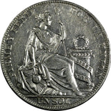 Peru Silver 1925 1 Sol  37mm KM# 218.2 (18 140)