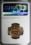 GREAT BRITAIN Edward VII Bronze 1909 1/2 Penny NGC MS64 RB NICE RED KM# 793.2