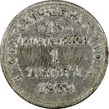 POLAND RUSSIA Nicholas I Silver 1839 MW 1 Zloty 15 Kopecks LARGE CROWN C# 129