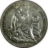 Peru Silver 1934 1 Sol  37mm  Mint Luster KM# 218.2 (18 171)