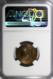 Japan Bronze S13 1938 1 Sen Paulownia Crest  NGC MS65 RB TOP GRADED Y# 47 (041)