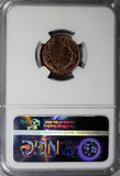 Peru 1939 1 Centavo NGC MS64 RB STRAIGHT TOP GRADED NGC Thick planchet KM# 208.2