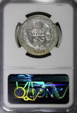 PERU Silver 1929 LIMA GM 1/2 Sol NGC MS62 30mm Mint Luster KM# 216 (006)