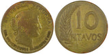 Peru Brass 1942 S 10 Centavos San Francisco mint KM# 214a.2 (21 556)