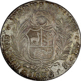 Peru Silver 1836 CUZco B 4 Reales Cuzco mint Toned KM# 151.1 (20 391)