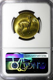 PERU Brass 1967 1 Sol NGC MS65 Llama GEM BU COIN 28 mm  KM# 248