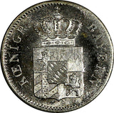 German BAVARIA Ludwig I Silver 1853 1 Kreuzer Unc Condition  KM# 799 (18 539)