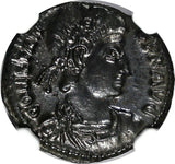 Roman Empire Constans 337-350 A.D. AE Nummus / Two soldiers NGC AU (050)