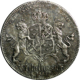 SWEDEN Carl XV Silver 1863 ST 4 Riksdaler Riksmynt Mintage-268,000 XF KM# 711