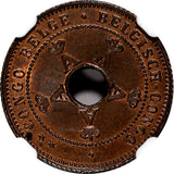 Belgian Congo Copper 1910 1 Centime NGC MS65 RB TOP GRADED BY NGC KM# 15 (010)