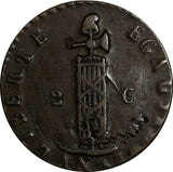 HAITI Copper 1840   AN 37   2 Centimes  KM# A22 (13 967)