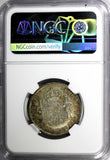 Peru Fernando VII 1818 LIMA JP 2 Reales NGC AU53 NICE RAINBOW TONED KM# 115.1
