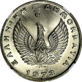 Greece Copper-Nickel 1973 10 Drachmai NGC MS67 BU GEM COIN KM# 110 (11)