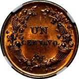 Peru 1942 1 Centavo STRAIGHT NGC MS63 RB 1 Graded Highest Toned KM# 208a (025)