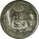 Peru Silver 1934 1 Sol  37mm  Mint Luster KM# 218.2 (18 277)
