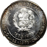 PERU Silver 1973 100 Soles NGC MS63 Centennial Peru-Japan Trade  37mm KM# 261