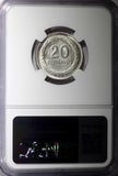 Colombia SILVER 1947/5 B 20 Centavos NGC MS64 TOP GRADED BY NGC ! KM# 208.1 (3)