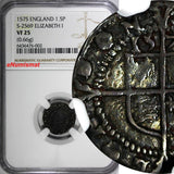 ENGLAND Elizabeth I Silver 1575 1,5 Pence NGC VF25 SCARCE S-2569 (002)