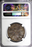 SWEDEN Copper 1803 1/2 Skilling OVERSTRUCK 1 ORE S.M. 1763 NGC XF45 BN KM565/132
