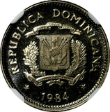 DOMINICAN REPUBLIC PROOF 1984 MO 10 Centavos NGC PF67 ULTRA CAMEO Duarte KM# 60