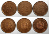 PERU 1935 20 Centavos Token Oro Monument to Admiral Grau UNC RANDOM PICK (1 C.)