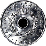 Greece Paul I Aluminum 1959 20 Lepta 24mm GEM BU COIN KM# 79 (21 291)