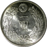 Japan Meiji Silver Yr.38 (1905) 1 Yen UNC  38.1mm Y# A25.3 Ex.Pittman Sale(1999)