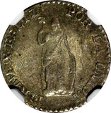 Peru Silver 1855 LIMA MB 1/2 Real NGC MS63 Nice Light Toned KM# 144.7 (004)