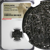 Roman Empire Constans 337-350 A.D. AE Nummus / Two soldiers NGC AU (050)