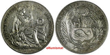 Peru Silver 1934 1 Sol  37mm  Mint Luster KM# 218.2 (18 171)