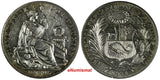 Peru Silver 1934 1 Sol  37mm  Mint Luster KM# 218.2 (18 264)