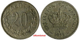 Greece George I Copper-Nickel 1895 A 20 Lepta Paris Mint KM# 57 (19 933)