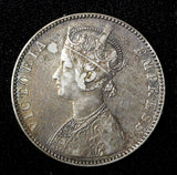 India-British Victoria Silver 1893 B incuse Rupee XF .Nice Toned KM# 492 (558)