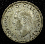 GREAT BRITAIN George VI Silver 1939 6 Pence KM# 852 (24 190)