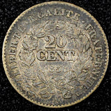 FRANCE Silver 1850 A  20 Centimes Paris Mint KM# 758.1 (24 696)