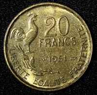 France Aluminum-Bronze 1951 20 Francs UNC  KM# 917.1  (28 276)