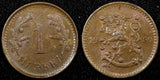 Finland Copper 1950 H 1 Markka Mintage-320.000 UNC KM# 30a (24 090)