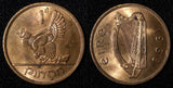 Ireland Republic Bronze 1968 1 Penny hen with chicks KM# 11 (28 988)