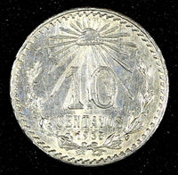 MEXICO Silver 1935 10 Centavos aUNC/UNC AR-0.720 Last Year Type  KM# 431 (369)