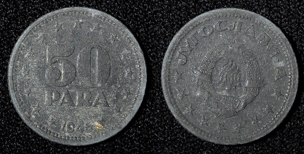 Yugoslavia Zinc 1945 50 Para WWII Issue KM# 25 (27 738)