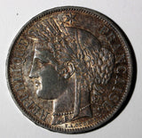 France Silver 1850 A 5 Francs Paris Mint aUNC Nice Toned 37mm KM# 761.1 (868)